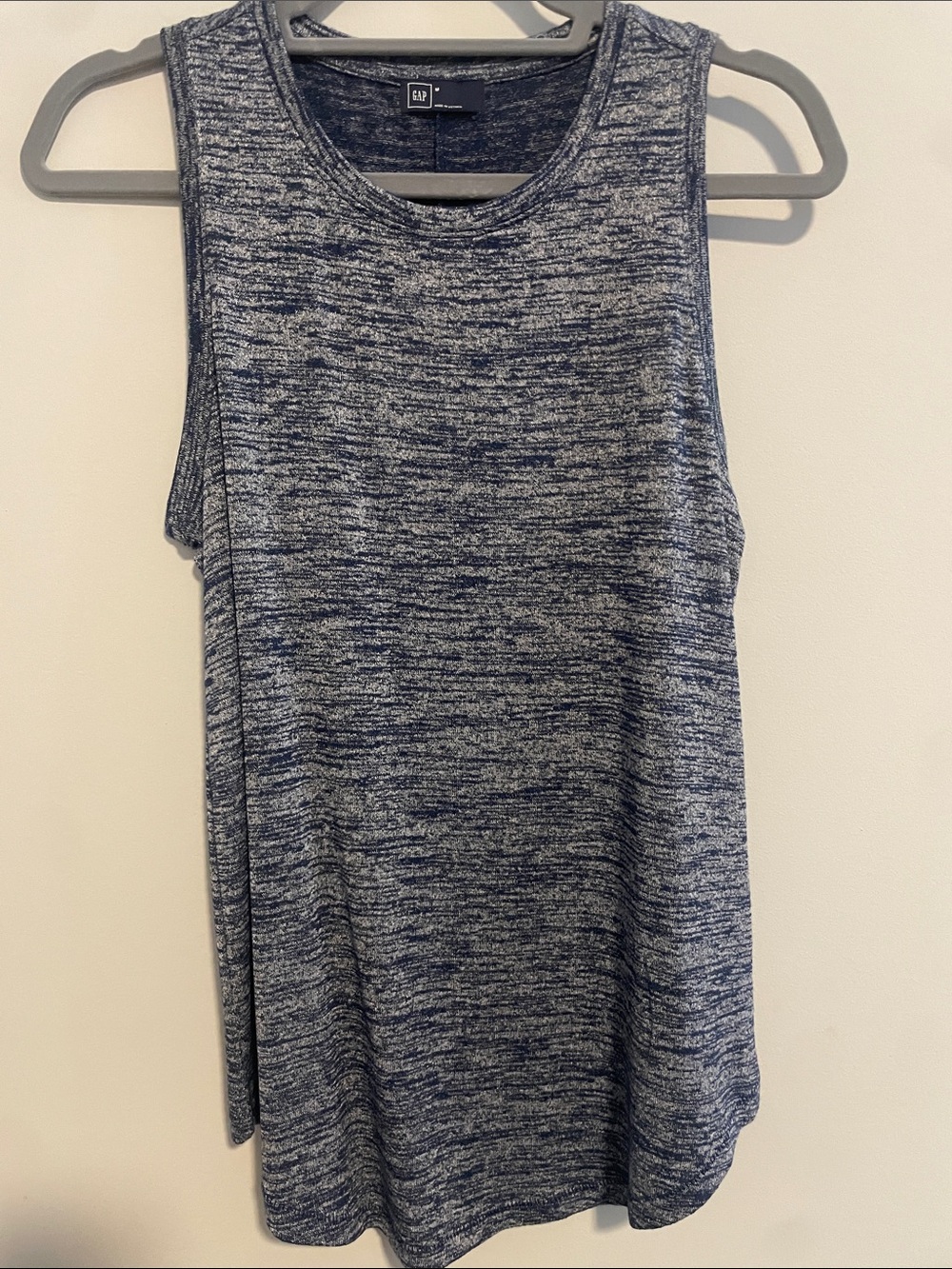 GAP Navy Heathered Sleeveless Tank Top